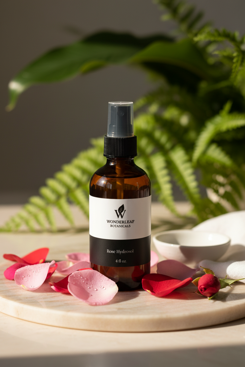 Wonderleaf Botanicals Rose Hydrosol - Lifestyle