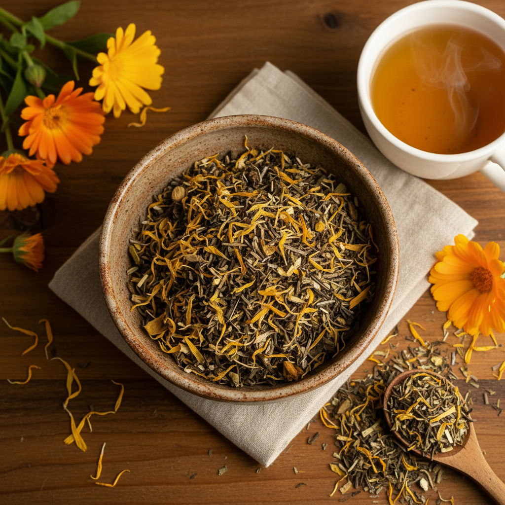 Wonderleaf Botanicals Tea Blend - Overhead Flat Lay